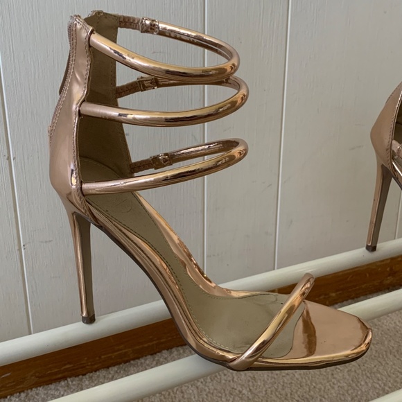 rose gold misguided high heels sandals - Picture 2 of 2